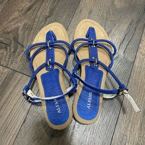 Alfani, royal blue sandals with a slight heel. Size 9M.